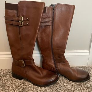 Naturalizer Jessie brown leather wide calf riding boots size 10